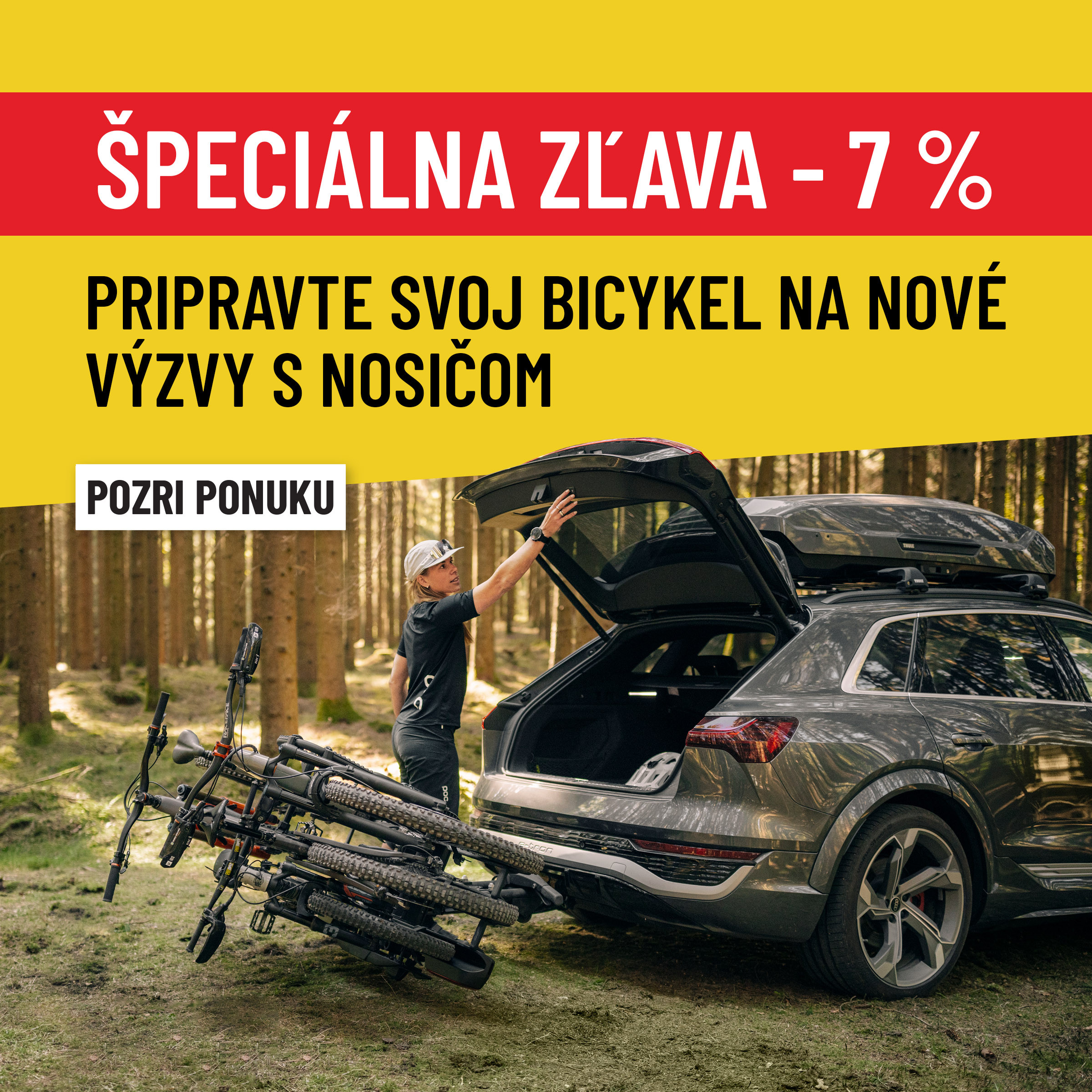 špeciálna ponuka. zľava 7% na nosiče na bicyklov